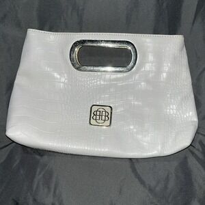 Marci Gras Fancy Party Clutch Purse Dana Buchman‎ White Windham Gold Accents
